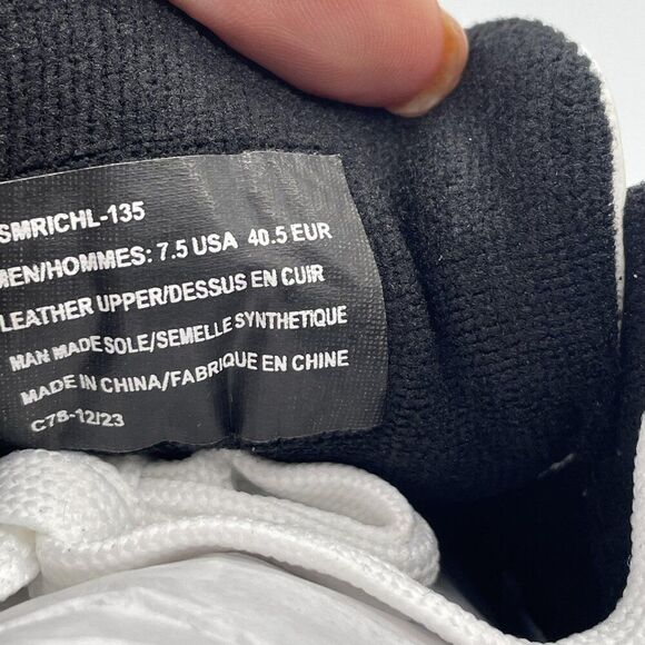 Ben Sherman Richmond Shoes Mens Size 7.5 White Black Leather Low Top Sneakers - Picture 10 of 11